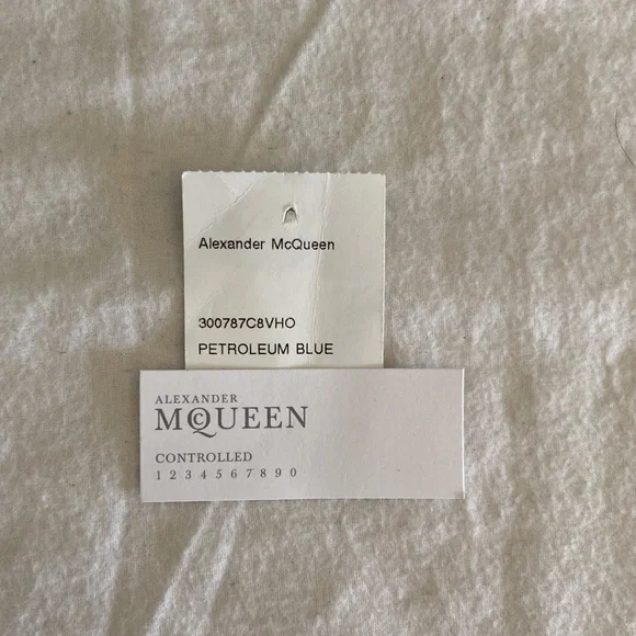 Alexander McQueen Petroleum Blue Suede De Manta Clutch - Picture 9 of 10